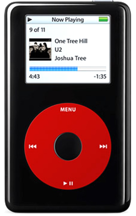 The U2 Special Edition iPod -- striking in black and red.